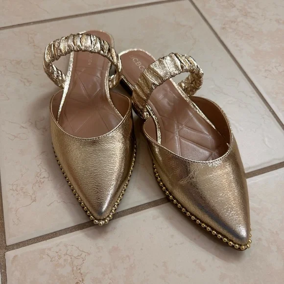 NEW BCBG Women's Gold Textured Mules - Picture 10 of 13